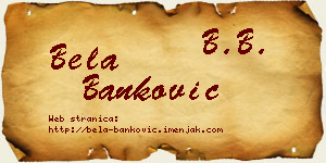 Bela Banković vizit kartica